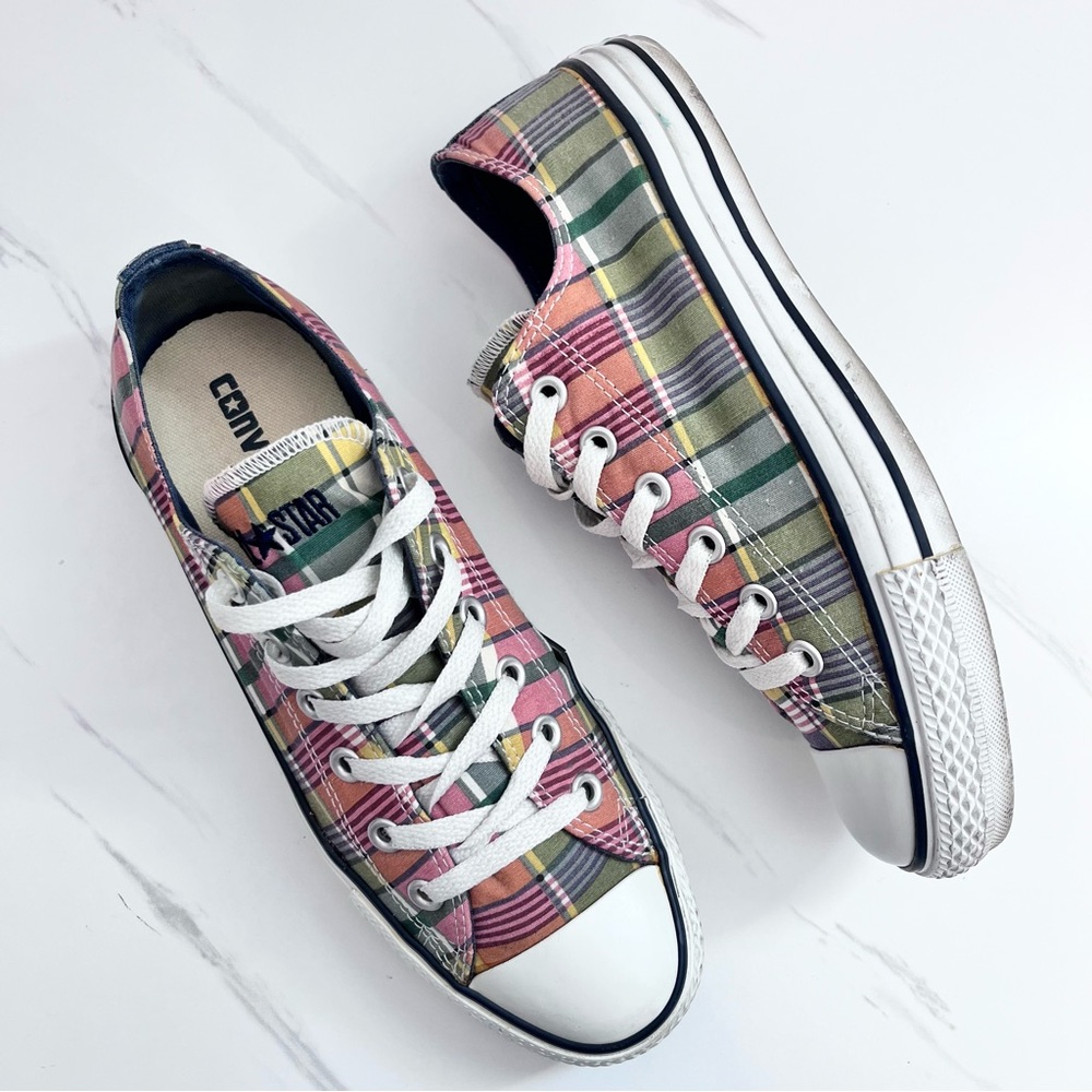 Converse All Star Chuck Taylor Low Top Plaid Sneakers Vintage Women’s 9 Mens 7